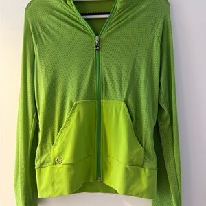 Blue Fish Lime Green Perforated Hoodie